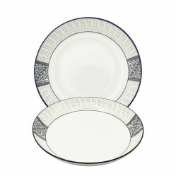 Porcelánový talíř „Černý vzor“, 25,3×4,5cm, 1400ml