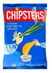 Chipsy se smetanovou a cibulovou příchutí 120g Chipsters