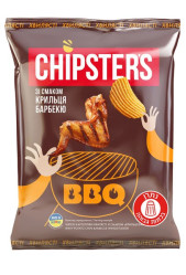 Bramborové chipsy vlnky s příchuti BBQ Křidélka 60g Chipsters