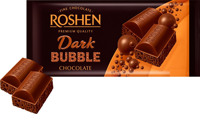 detail Hořká bublinková čokoláda Roshen 80 g