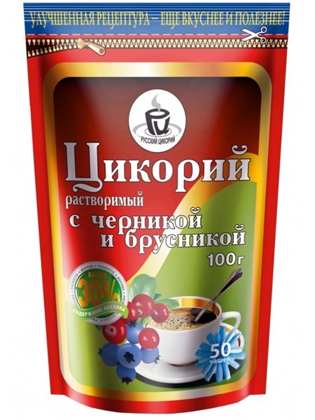 detail Rozpustná cikorka s borůvkami a brusinkami 100g Eremeevskoje
