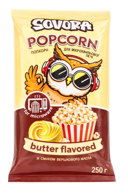 detail Popcorn s příchutí másla 100g Sovora