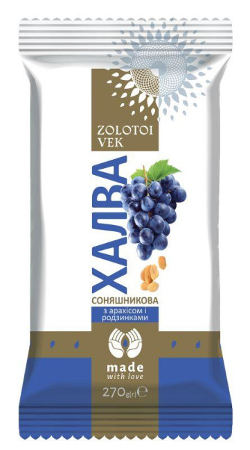 detail Chalva slunečnicová s arašídy a rozinkami 270 g ZOLOTOI VEK