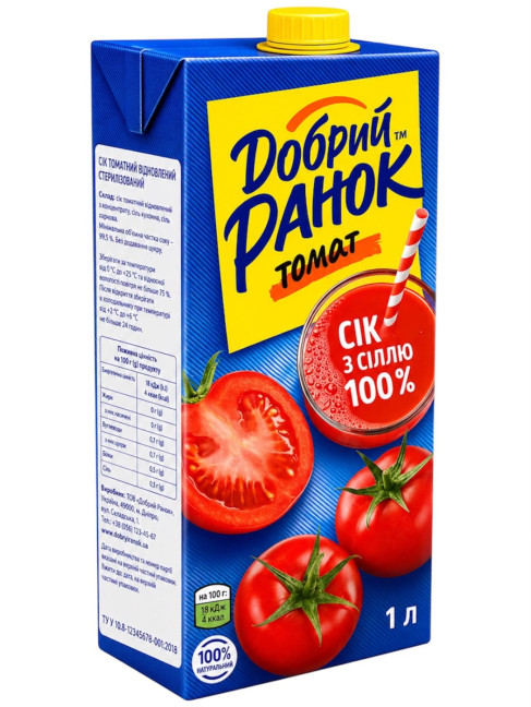 detail Rajčatová šťáva 1L Dobré ráno