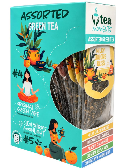 detail Čaj Assorted Green Tea 33,6g 5 příchutí * 3ks Tea Moments