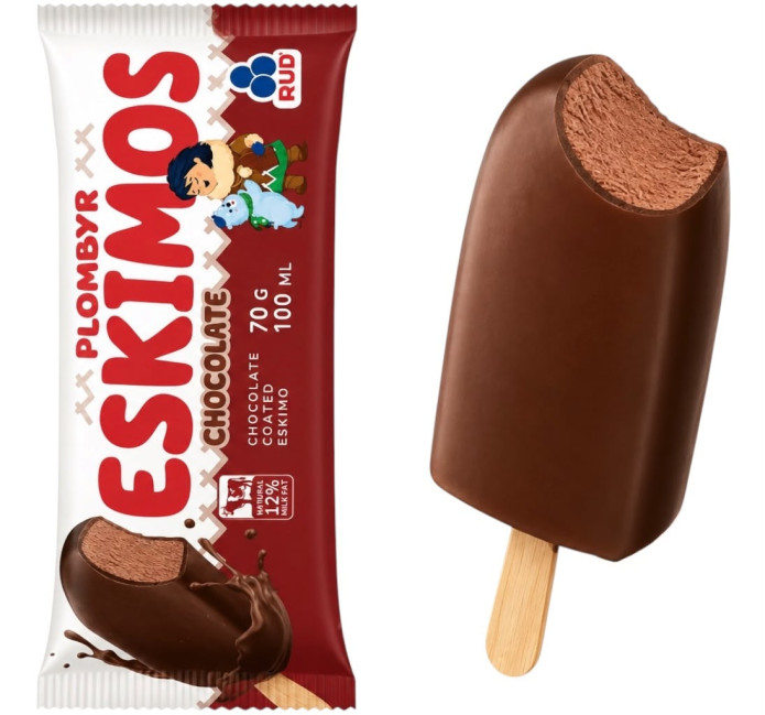 detail Zmrzlina Smetanová ESKIMOS v čokoládové polevě 70g RUD