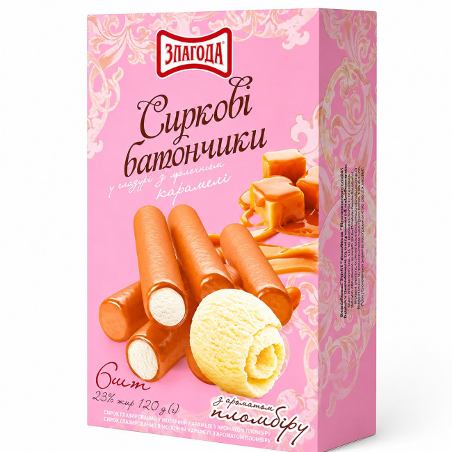 detail Tvarohové tyčinky s příchutí zmrzliny v karamelové polevě 120g Zlagoda