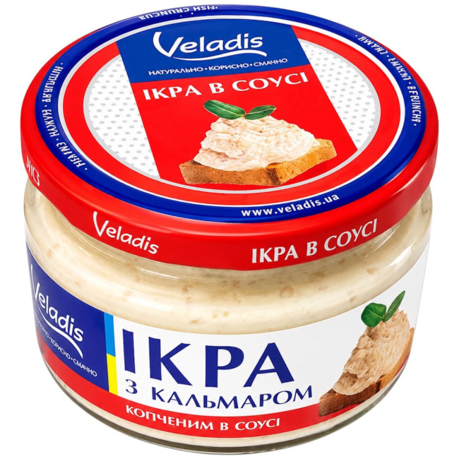detail Sleďový kaviár s uzeným kalamárem v omáčce 160g Veladis