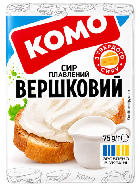 detail Tavený sýr Smetanový 75g KOMO