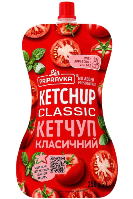 detail Kečup Klasický pasterovaný 250g Pripravka