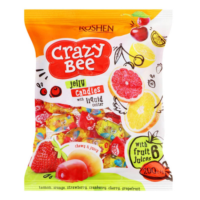 detail Bonbony Crazy Bee ovocné žele 200g Roshen