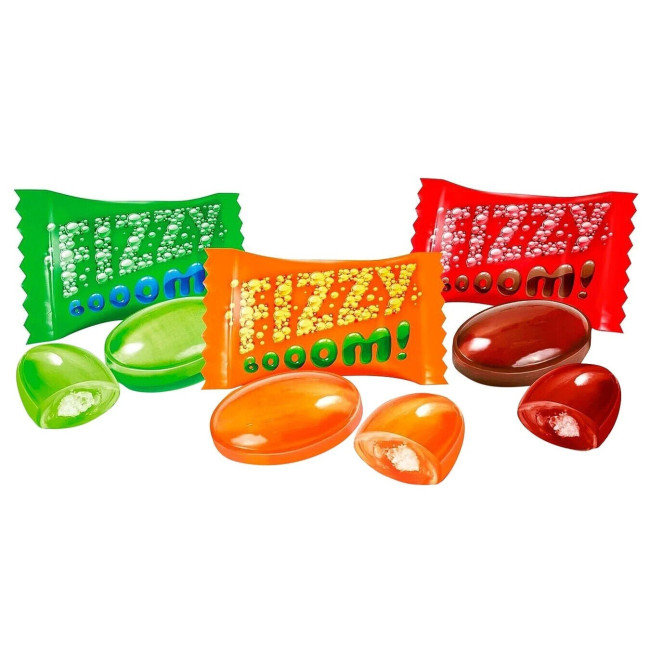 detail FIZZY BOOM Ovocné šumivé bonbony Roshen