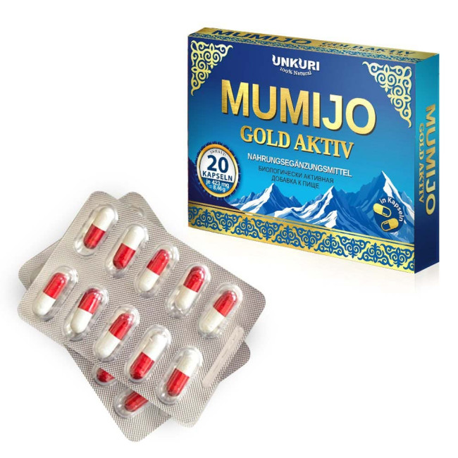 detail Mumio Gold Aktiv 20 kapslí Unkuri