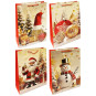 náhled Dárkoá taška „Santa, sněhulák, čepice“, bílé s červenou 23cmx18 cm